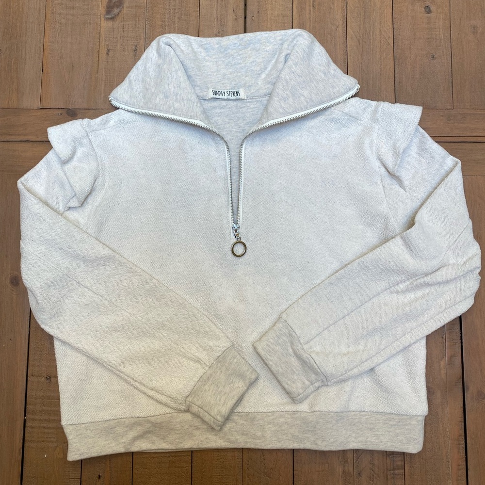 Sunday Stevens Sweatshirt with Ruffle Shoulder
